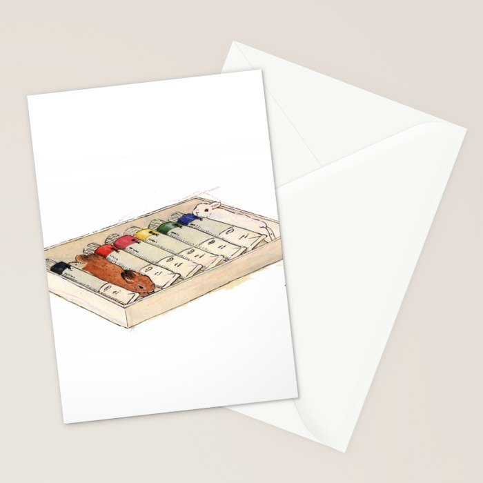 Bunny-colored paint Stationery Card Gallery Image 2