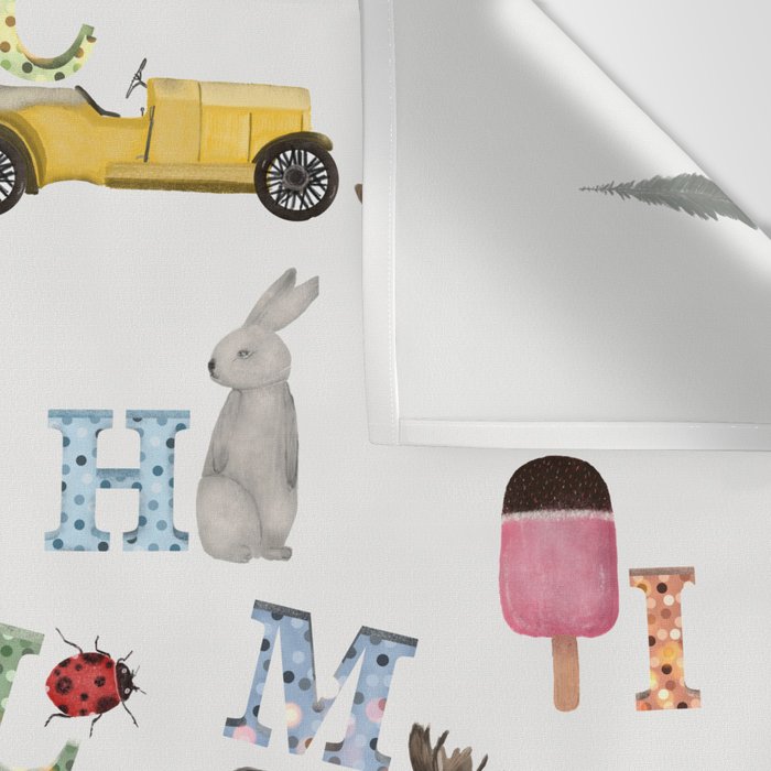 little nature alphabet Wall Tapestry Gallery Image 3