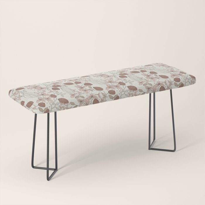 Floral elegance relaxed textured mocha cream Bench Gallery Image 1