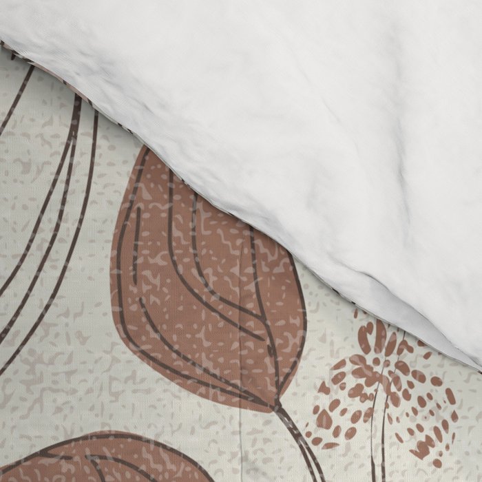 Floral elegance relaxed textured mocha cream Comforter Gallery Image 4