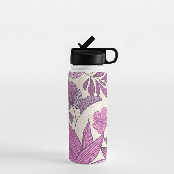 Deep Autumn Forest Floral in Magenta Water Bottle Gallery Image 1