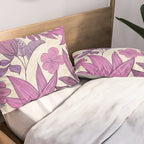 Deep Autumn Forest Floral in Magenta Pillow Sham Gallery Image 2