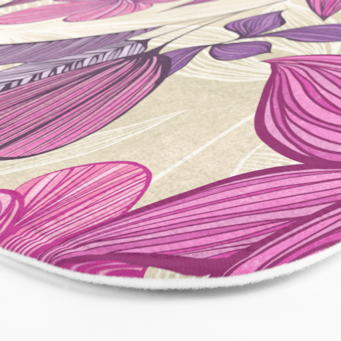 Deep Autumn Forest Floral in Magenta Bath Mat Gallery Image 3