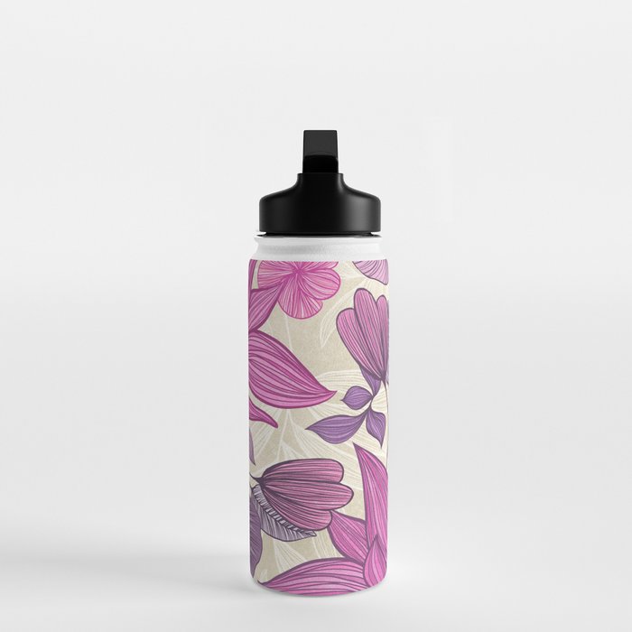 Deep Autumn Forest Floral in Magenta Water Bottle Gallery Image 3