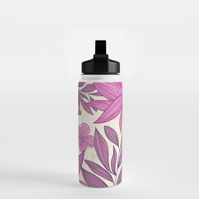 Deep Autumn Forest Floral in Magenta Water Bottle Gallery Image 2