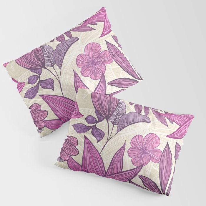 Deep Autumn Forest Floral in Magenta Pillow Sham Gallery Image 3
