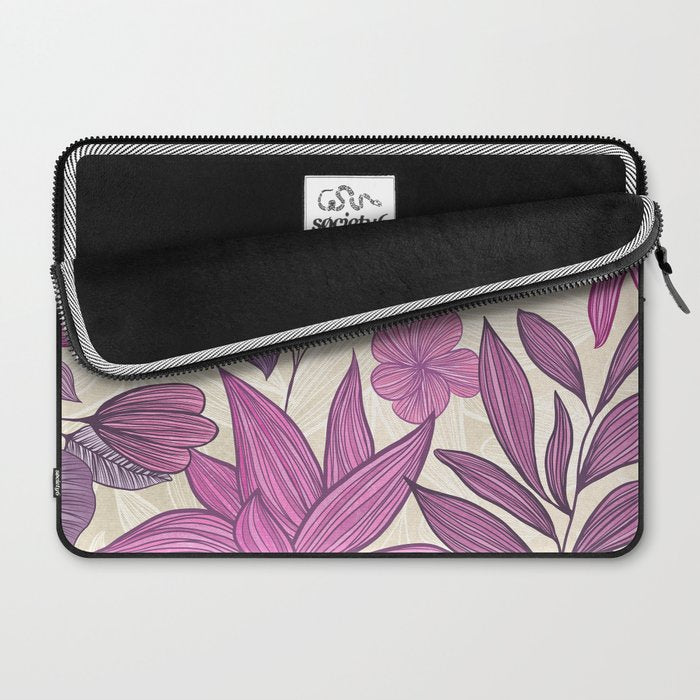 Deep Autumn Forest Floral in Magenta Laptop Sleeve Gallery Image 2