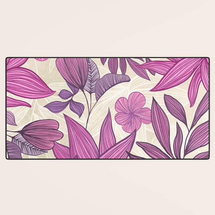 Deep Autumn Forest Floral in Magenta Desk Mat Gallery Image 3