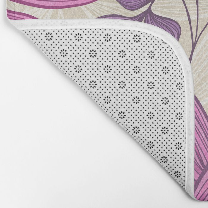 Deep Autumn Forest Floral in Magenta Bath Mat Gallery Image 2