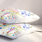 colorful wildflower fields watercolor Pillow Sham Gallery Image 3