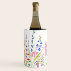colorful wildflower fields watercolor Wine Chiller Gallery Image 3