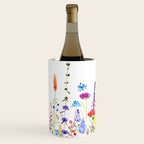 colorful wildflower fields watercolor Wine Chiller Gallery Image 2