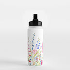 colorful wildflower fields watercolor Water Bottle Gallery Image 2