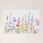 colorful wildflower fields watercolor Welcome Mat Gallery Image 1