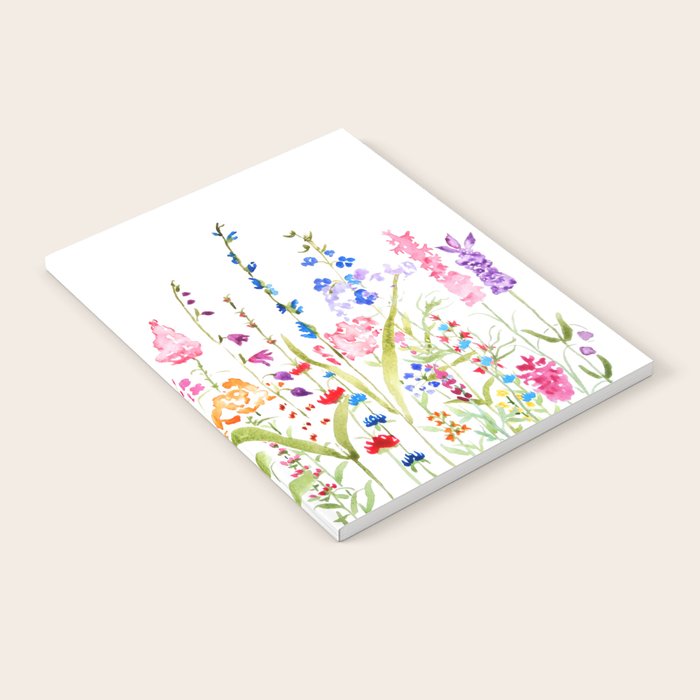 colorful wildflower fields watercolor Notebook Gallery Image 1