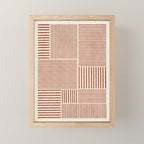 Terracotta Bold Lines Minimalist Geometric Artwork Mini Art Print Gallery Image 1