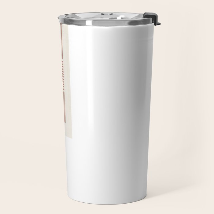 Terracotta Bold Lines Minimalist Geometric Artwork Travel Mug Gallery Image 2