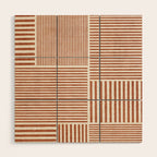 Terracotta Bold Lines Minimalist Geometric Artwork Wood Wall Art Gallery Image 1