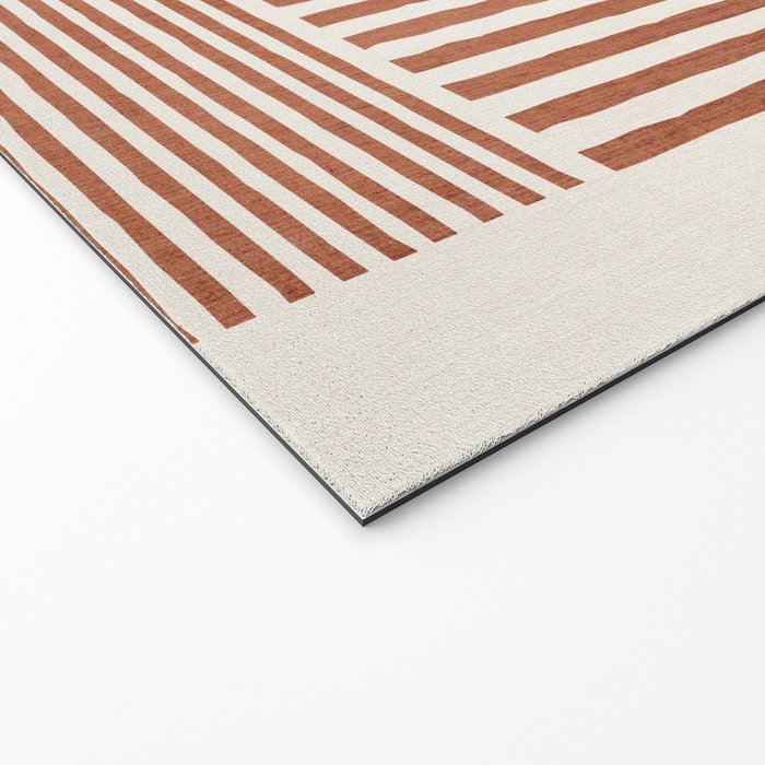 Terracotta Bold Lines Minimalist Geometric Artwork Welcome Mat Gallery Image 2