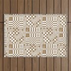 Warm Vintage Checks Outdoor Rug Gallery Image 1