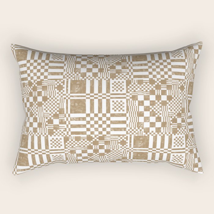 Warm Vintage Checks Rectangular Pillow Gallery Image 2