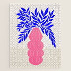 Ruby Pink Vase & Electric Leaves: Vases & Stuff 01 Jigsaw Puzzle Gallery Image 1