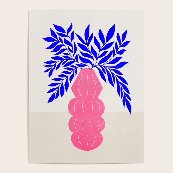 Ruby Pink Vase & Electric Leaves: Vases & Stuff 01 Poster Gallery Image 1
