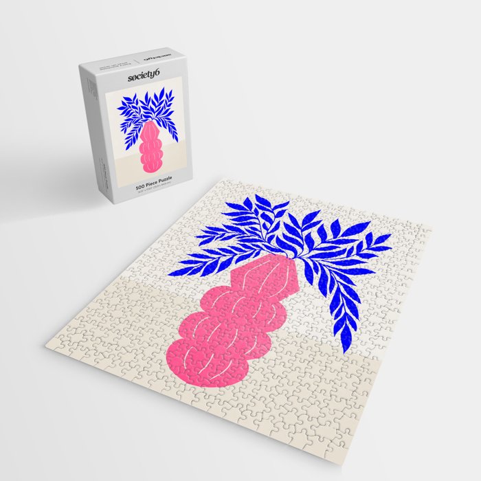 Ruby Pink Vase & Electric Leaves: Vases & Stuff 01 Jigsaw Puzzle Gallery Image 2