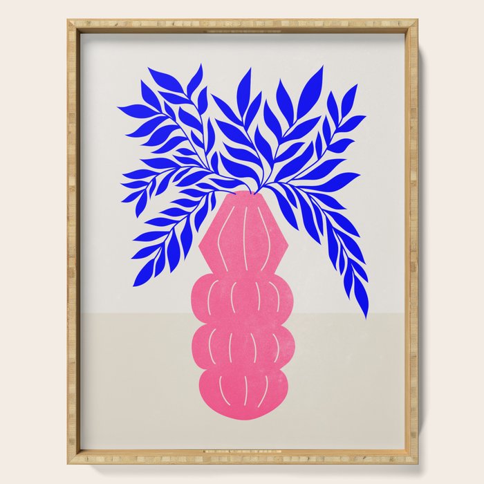 Ruby Pink Vase & Electric Leaves: Vases & Stuff 01 Serving Tray Gallery Image 1