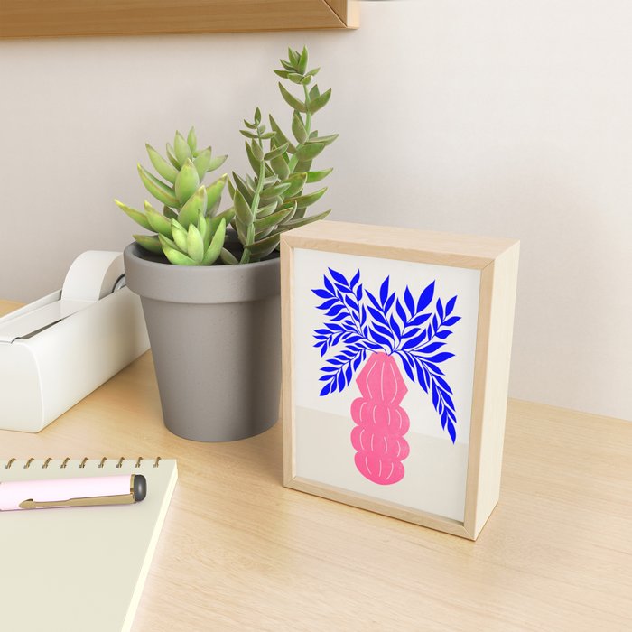 Ruby Pink Vase & Electric Leaves: Vases & Stuff 01 Mini Art Print Gallery Image 2