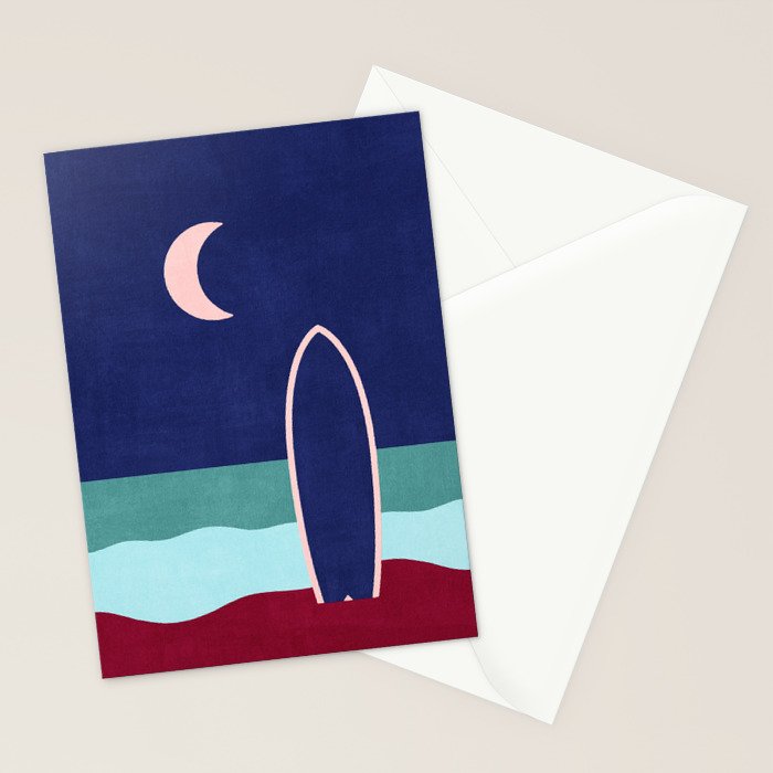 LANDSHAPES - Beach - night Stationery Card Gallery Image 2
