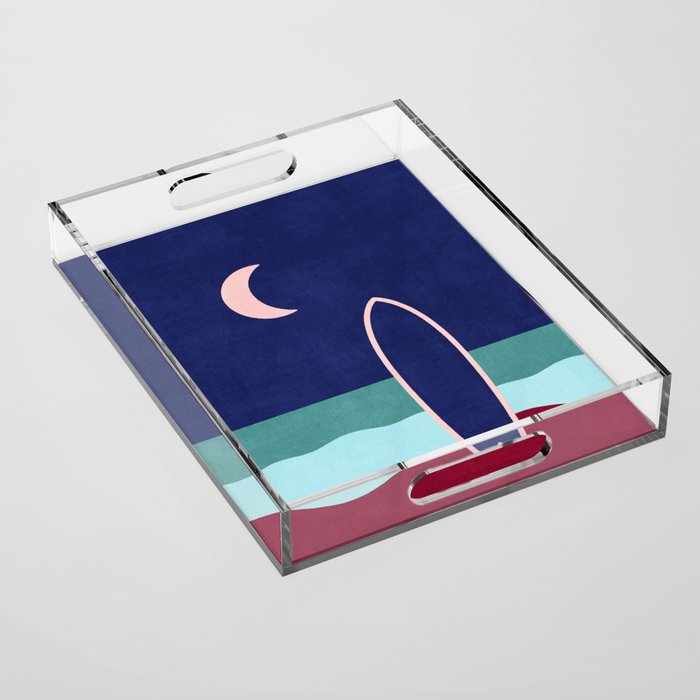 LANDSHAPES - Beach - night Acrylic Tray Gallery Image 1