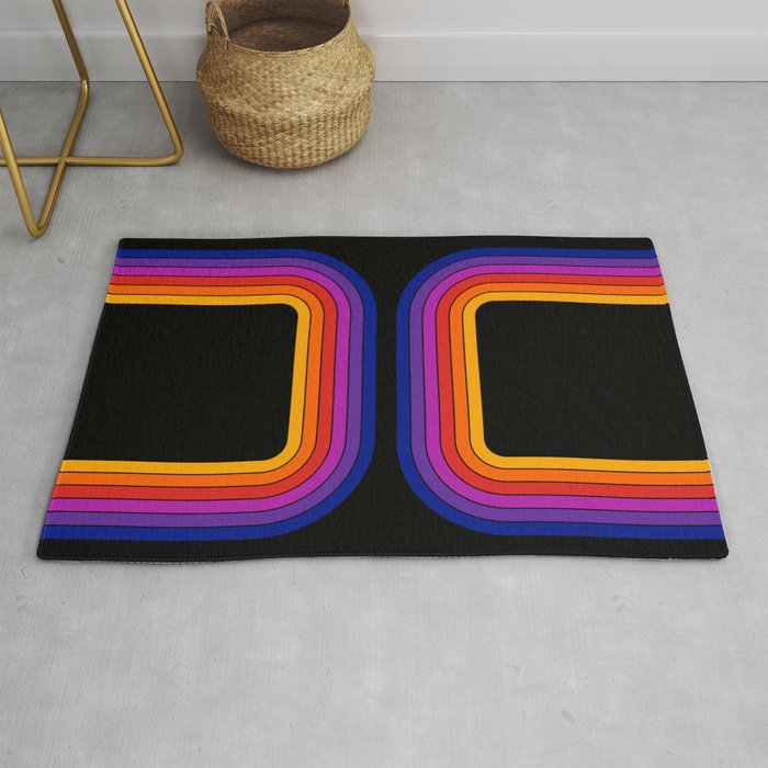 Black Rainbow Tunnel Rug Gallery Image 1