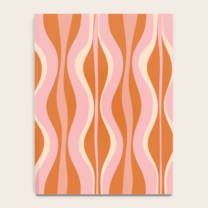 Hourglass Mid-Century Modern Abstract Pattern Pink Orange Cream Notebook Gallery Image 4