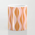 Hourglass Mid-Century Modern Abstract Pattern Pink Orange Cream Coffee Mug Gallery Image 4