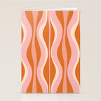 Hourglass Mid-Century Modern Abstract Pattern Pink Orange Cream Stationery Card Gallery Image 2