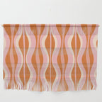 Hourglass Mid-Century Modern Abstract Pattern Pink Orange Cream Wall Hanging Gallery Image 1