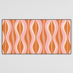 Hourglass Mid-Century Modern Abstract Pattern Pink Orange Cream Desk Mat Gallery Image 3