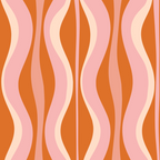 Hourglass Mid-Century Modern Abstract Pattern Pink Orange Cream Coffee Mug Gallery Image 2