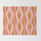 Hourglass Mid-Century Modern Abstract Pattern Pink Orange Cream Throw Blanket Gallery Image 2