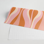 Hourglass Mid-Century Modern Abstract Pattern Pink Orange Cream Wrapping Paper Gallery Image 2
