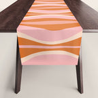 Hourglass Mid-Century Modern Abstract Pattern Pink Orange Cream Table Runner Gallery Image 1