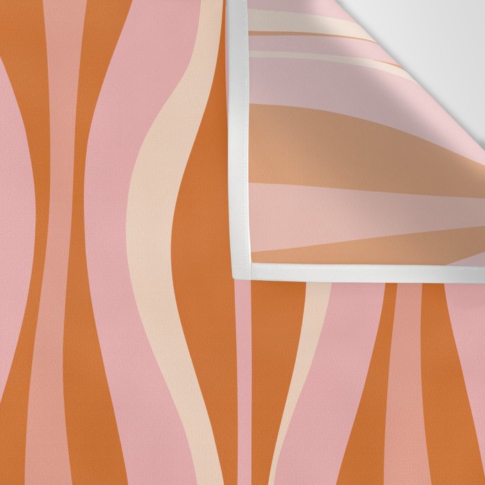 Hourglass Mid-Century Modern Abstract Pattern Pink Orange Cream Wall Tapestry Gallery Image 3