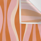 Hourglass Mid-Century Modern Abstract Pattern Pink Orange Cream Wall Tapestry Gallery Image 3