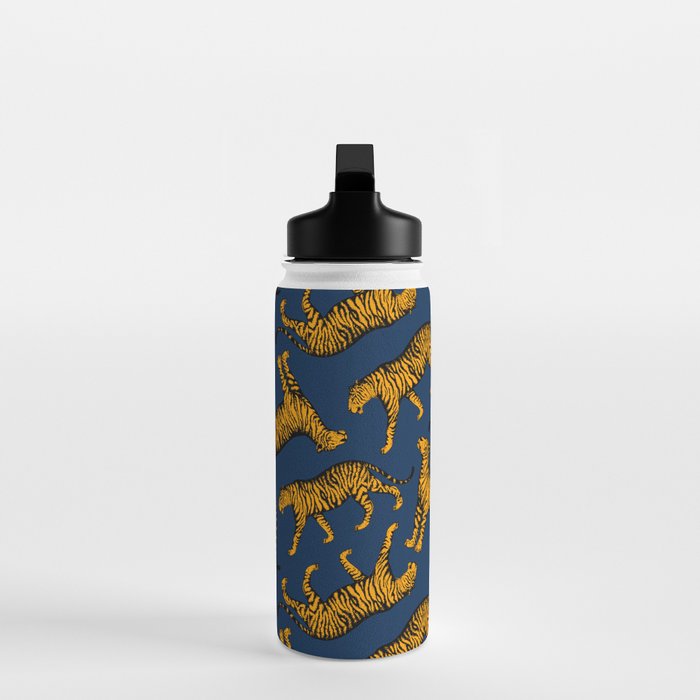 Tigers (Navy Blue and Marigold) Water Bottle Gallery Image 3