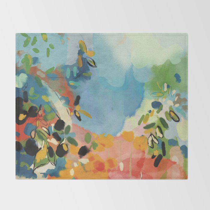 garden with sea view and olive tree Throw Blanket Gallery Image 2