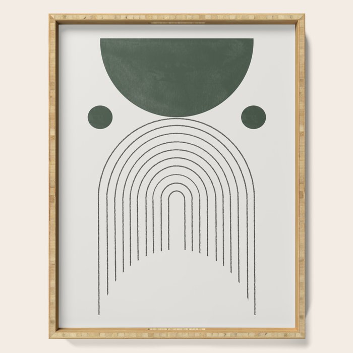 Mid Century Modern Green Serving Tray Gallery Image 1