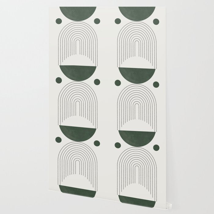 Mid Century Modern Green Wallpaper Gallery Image 2