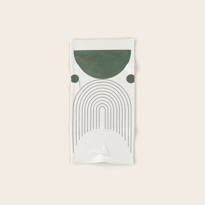 Mid Century Modern Green Bath Towel Gallery Image 1