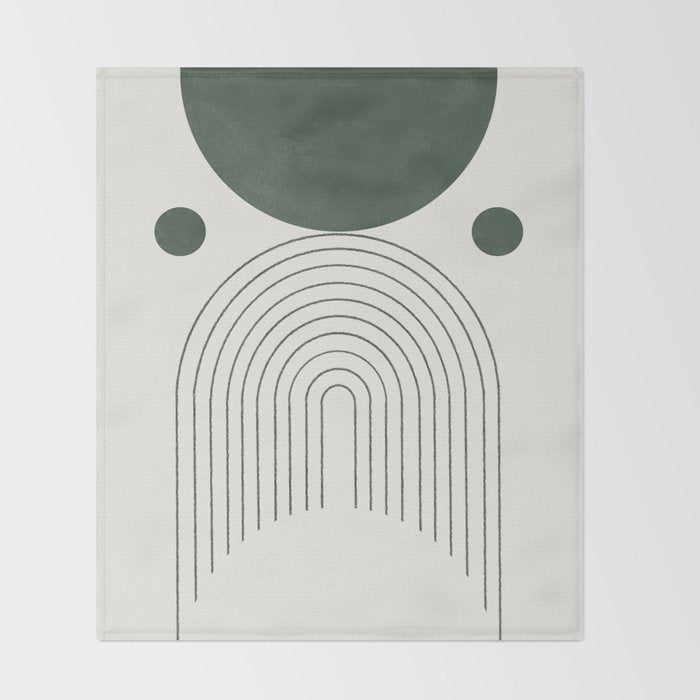 Mid Century Modern Green Throw Blanket Gallery Image 2